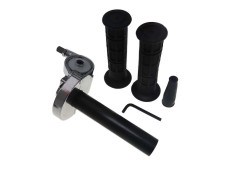 Handle set right fast quick action throttle aluminium black / silver