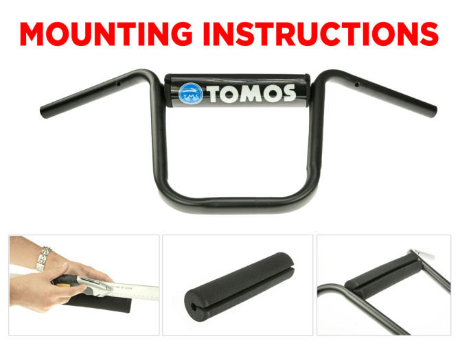 Stuurrol / stuurbeschermer zwart met Tomos logo 205mm product