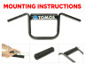 Stuurrol / stuurbeschermer zwart met Tomos logo 205mm thumb extra