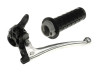 Handle set left / right NTS A-quality black (brake light / choke) thumb extra