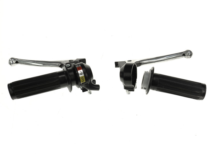 Handle set left/right shift handle 3-speed Tomos 3L NTS black A-quality