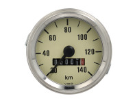 Teller kilometer 60mm 140 km/h crème met chroom (met licht)