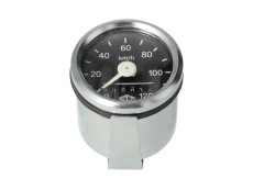 Teller kilometer 48mm 120km/h VDO replica zwart universeel Schmitt