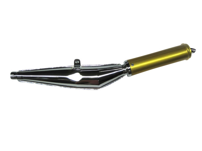 Uitlaat demper universeel 28mm Biturbo Gold chroom product