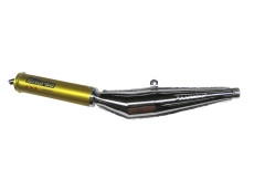 Auspuff Dämpfer Universal 28mm Biturbo Gold Chrom