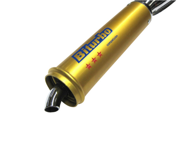 Exhaust silencer universal 28mm Biturbo Gold chrome product