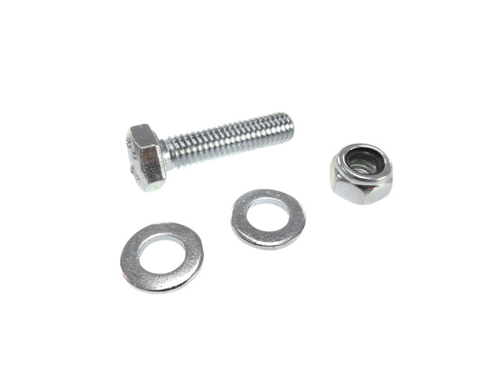 Exhaust clamp bolt M6x16 with 2 rings and locking nut