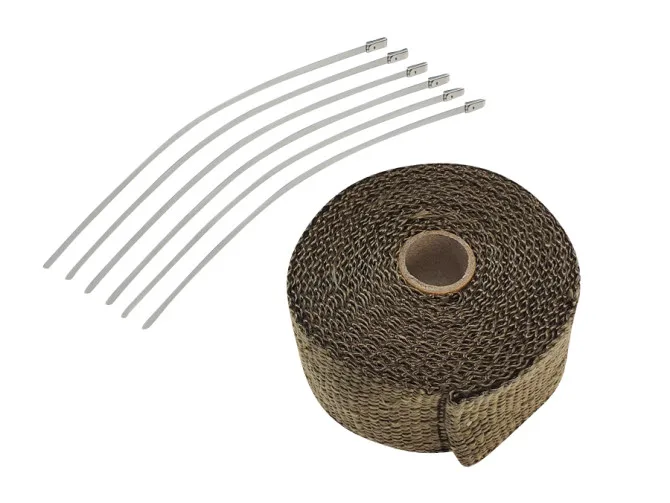 Uitlaat hitteband / heatwrap titanium (5 cm x 5 meter) product