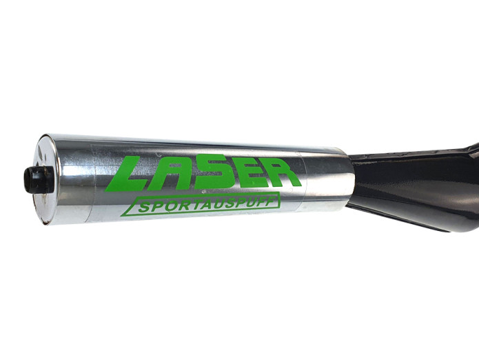 Auspuff Tomos A3 / A35 28mm Laser Resonanz Schwarz / Silber
