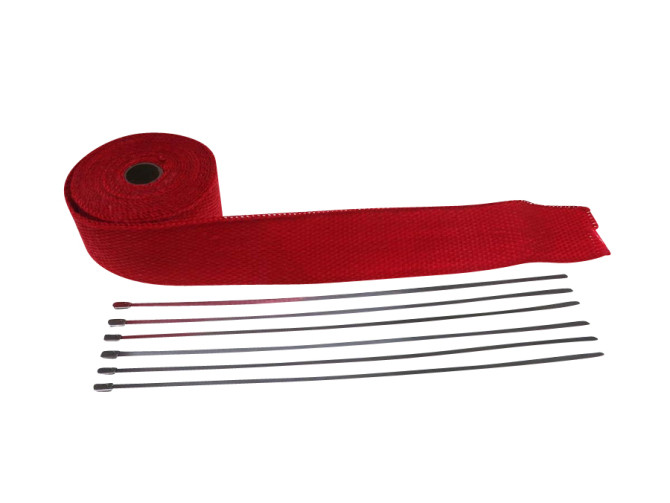 Uitlaat hitteband / heatwrap rood (5 cm x 5 meter) product