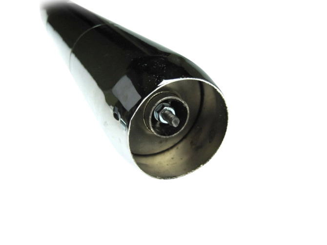 Exhaust silencer universal 28mm RS cigar chrome 700mm with mounting bracket product