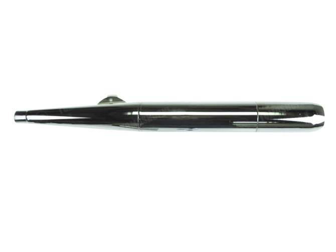 Uitlaat demper universeel 28mm RS sigaar chroom 700mm met ophang beugel main