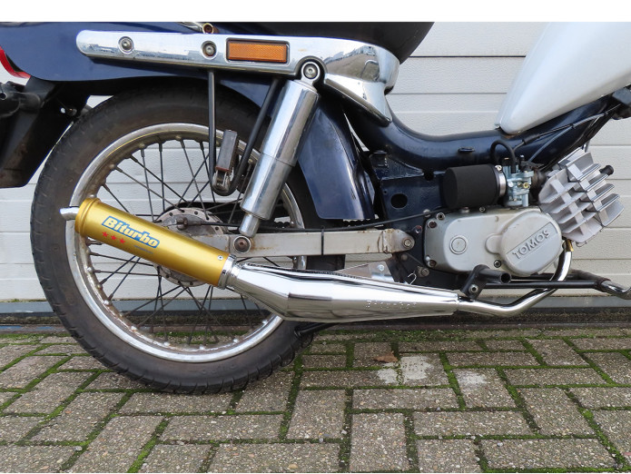 Auspuff Tomos A55 25mm Biturbo Gold Chrom Euro2