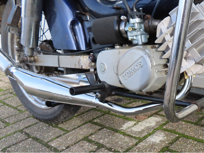 Uitlaat Tomos A55 26mm Tecno Bullet chroom / aluminium Euro2