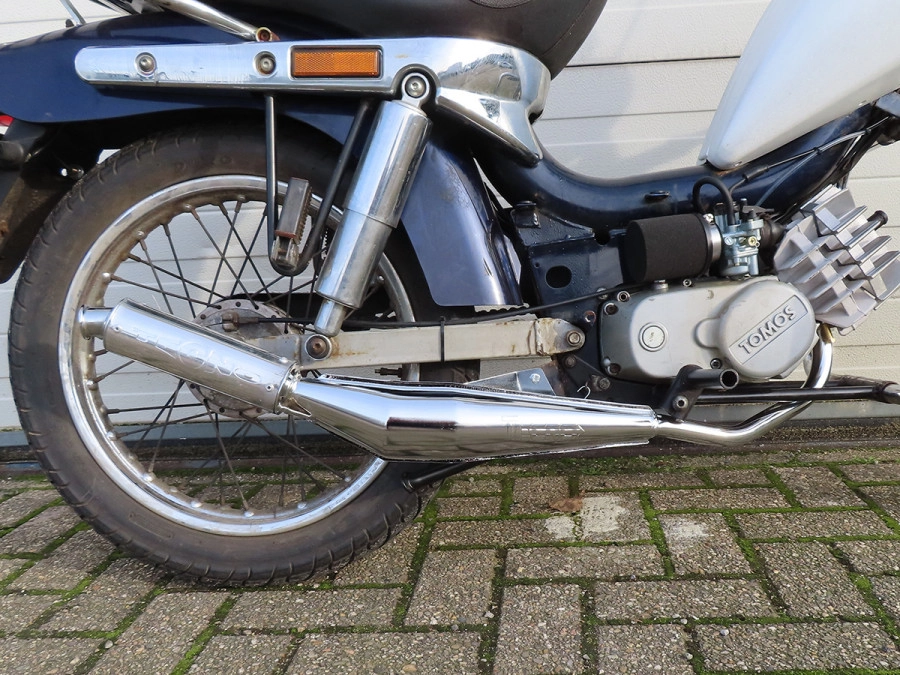 Exhaust Tomos A55 26mm Tecno Bullet chrome / aluminium Euro2