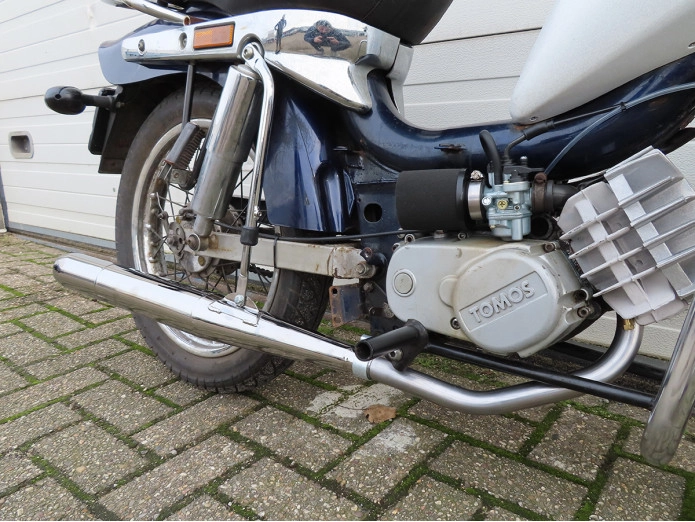 Auspuff Tomos A55 28mm RS Zigarre Chrom Schnell und Leis
