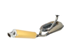 Uitlaat Tomos A3 / A35 25mm Tecno Circuit goud blank met aluminium demper "special edition"