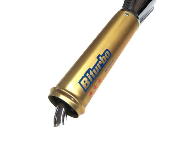 Uitlaat Tomos A55 25mm Biturbo Gold chroom Euro2 product