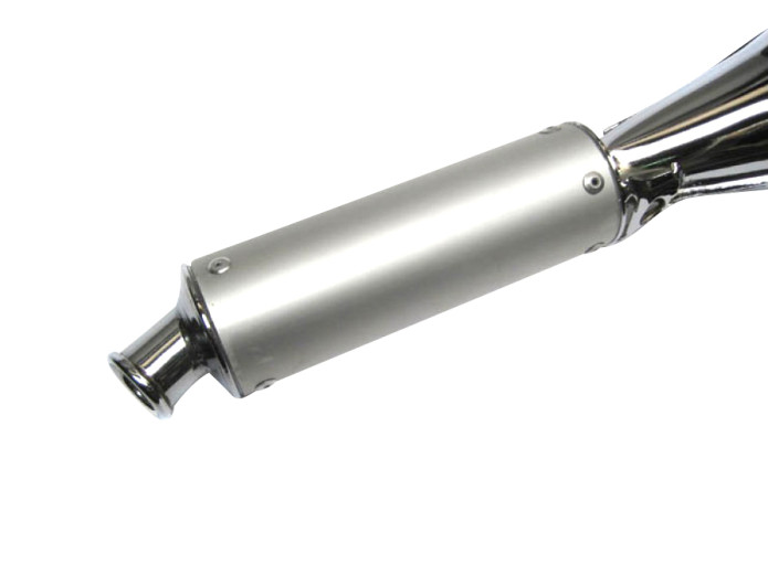 Uitlaat Tomos A3 / A35 28mm Tecno Bullet chroom met aluminium demper
