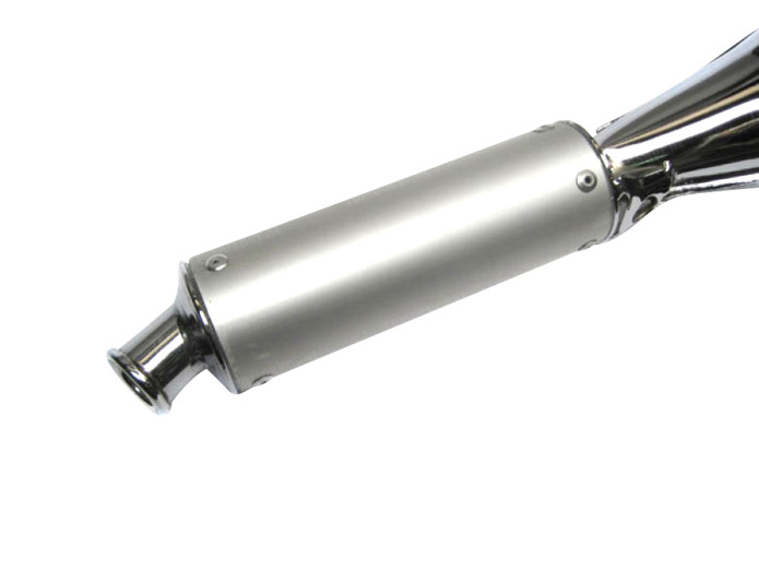 Uitlaat Tomos A3 / A35 28mm Tecno Bullet chroom met aluminium demper