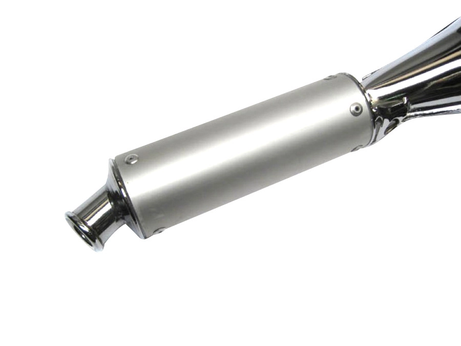 Auspuff Tomos A3 / A35 28mm Tecno Bullet Chrom mit Aluminium Dämpfer