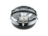 Koplamp rond 130mm cross met grill zwart met chroom (BA20D)
