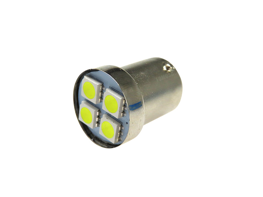 Nucleair Silicium Grijp Tomos lamp BA15s 12V LED 4 SMD wit