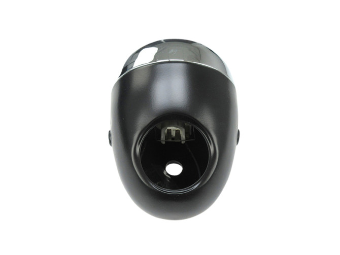 Headlight round 130mm egg model large model black with chrome GUIA product