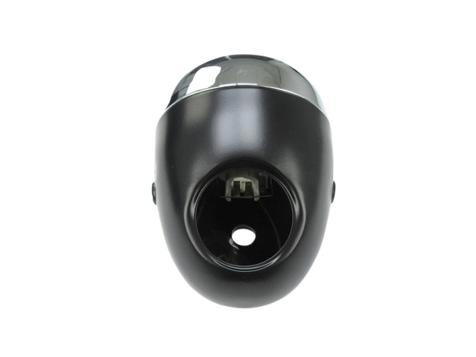 Headlight round 130mm egg model large model black with chrome GUIA product