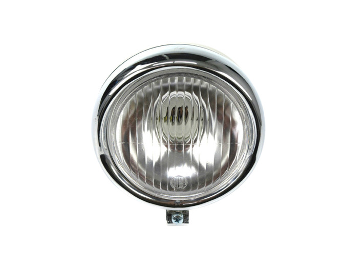 Headlight round 130mm egg model large model black with chrome GUIA product