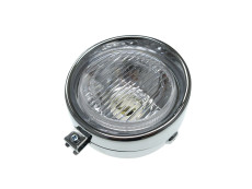 Headlight round 130mm chrome classic 