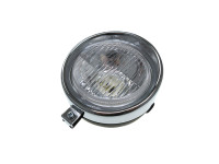 Headlight round 130mm black classic with chrome