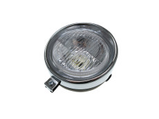 Headlight round 130mm black classic with chrome