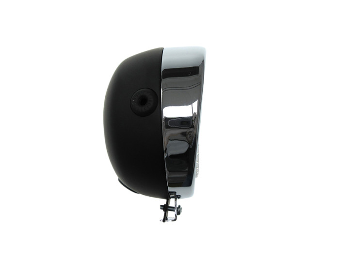 Headlight round 130mm black classic with chrome