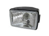 Headlight square 150mm black replica clear glass A-quality thumb extra