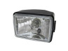 Tomos Headlamp A35 square black Headlight square 150mm Tomos A3 / A35 clear glass A-quality