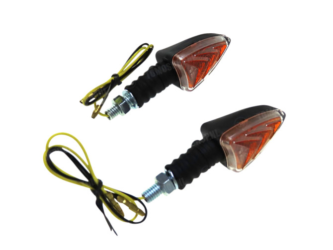 Knipperlicht universeel LED model pijl zwart set main