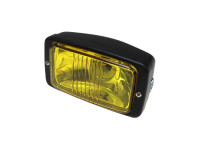 Headlight square 142mm black GUIA with yellow glass