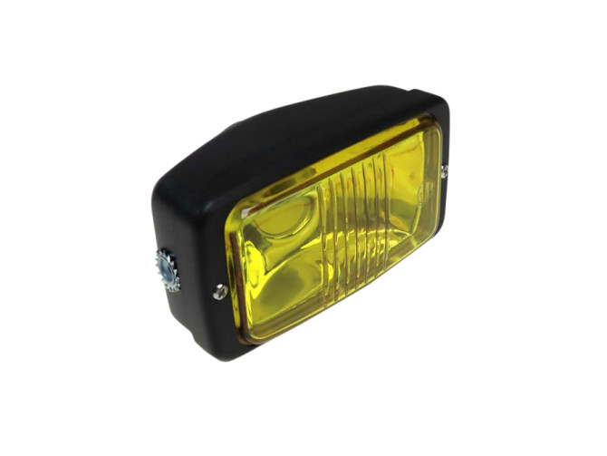 Headlight square 142mm black GUIA with yellow glass product