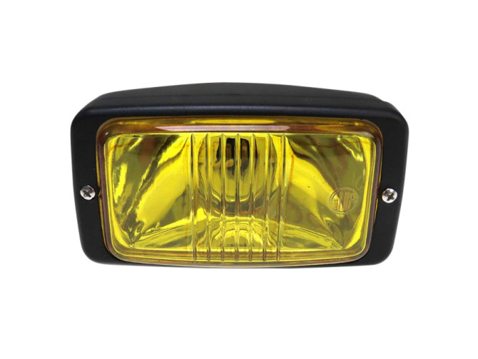 Headlight square 142mm black GUIA with yellow glass product