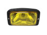 Headlight square 142mm black GUIA with yellow glass thumb extra