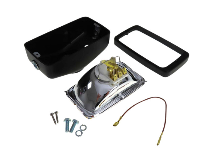 Scheinwerfer Eckig 142mm Schwarz GUIA mit Gelbes glas