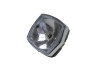 Headlight square 130mm Rinder Vintage black with chrome thumb extra
