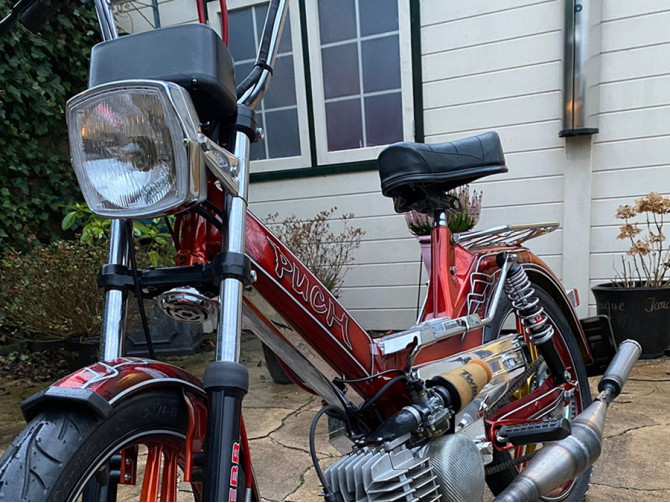 Headlight square 130mm Rinder Vintage black with chrome product