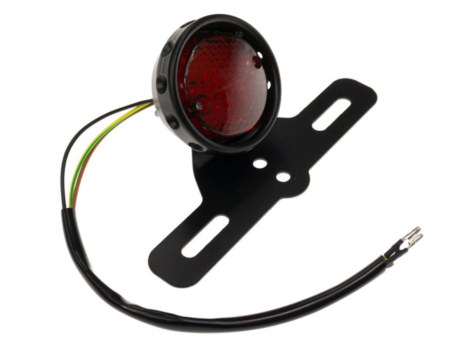 Taillight round Tomos universal with brake light and license plate holder LED 12V product