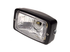 Headlight square 142mm black GUIA