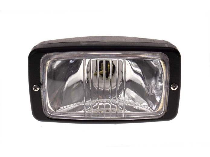Headlight square 142mm black GUIA