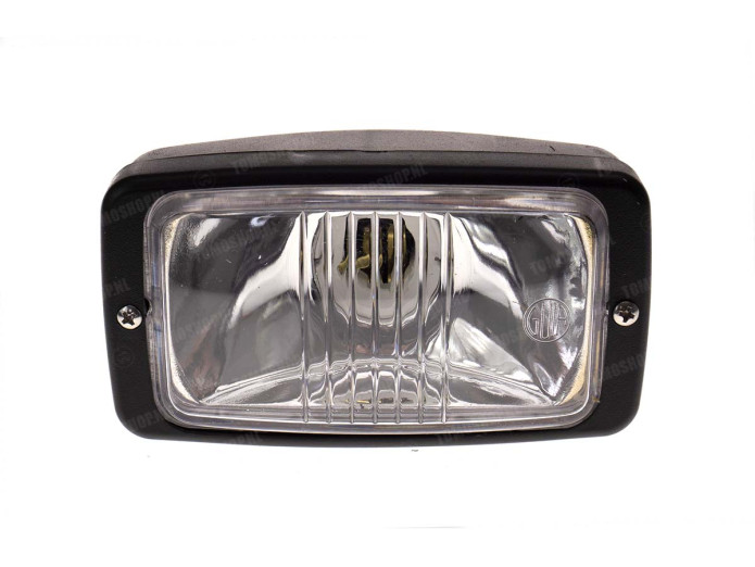 Headlight square 142mm black GUIA