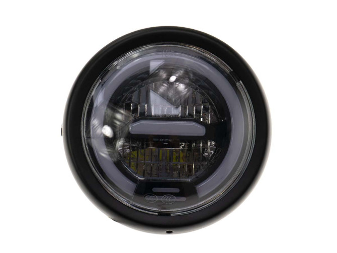 Headlight round 165mm angel eye black LED 12V white light product