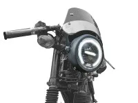 Headlight round 165mm with angel eye black LED 12V white light 
